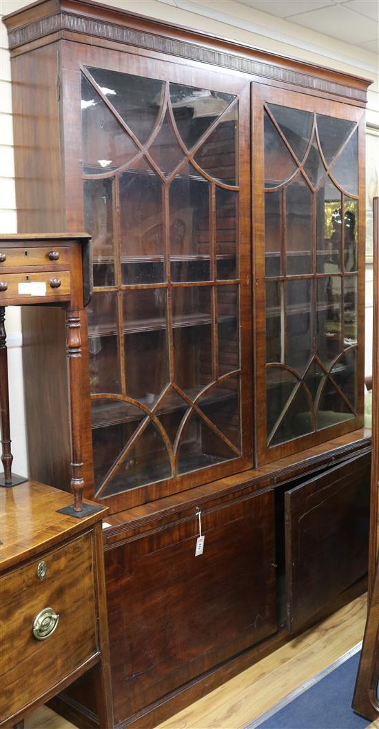 A George III mahogany straight front library bookcase, W.5ft6in. D.1ft3in. H.7ft.8in.